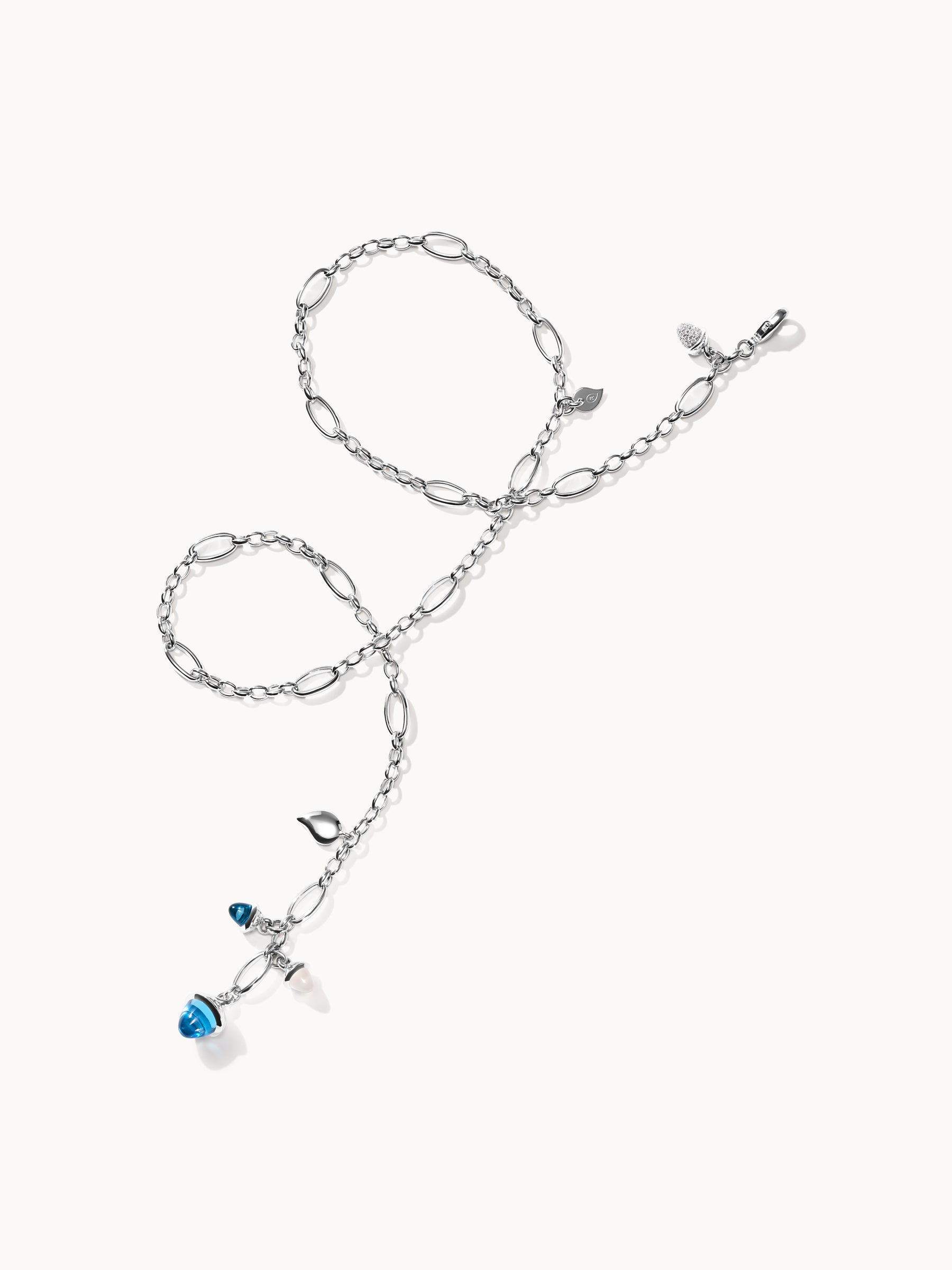 Necklace MIKADO Delicate 51 cm 'Ocean' with Diamond Pavé 'Ocean' with Diamond Pavé