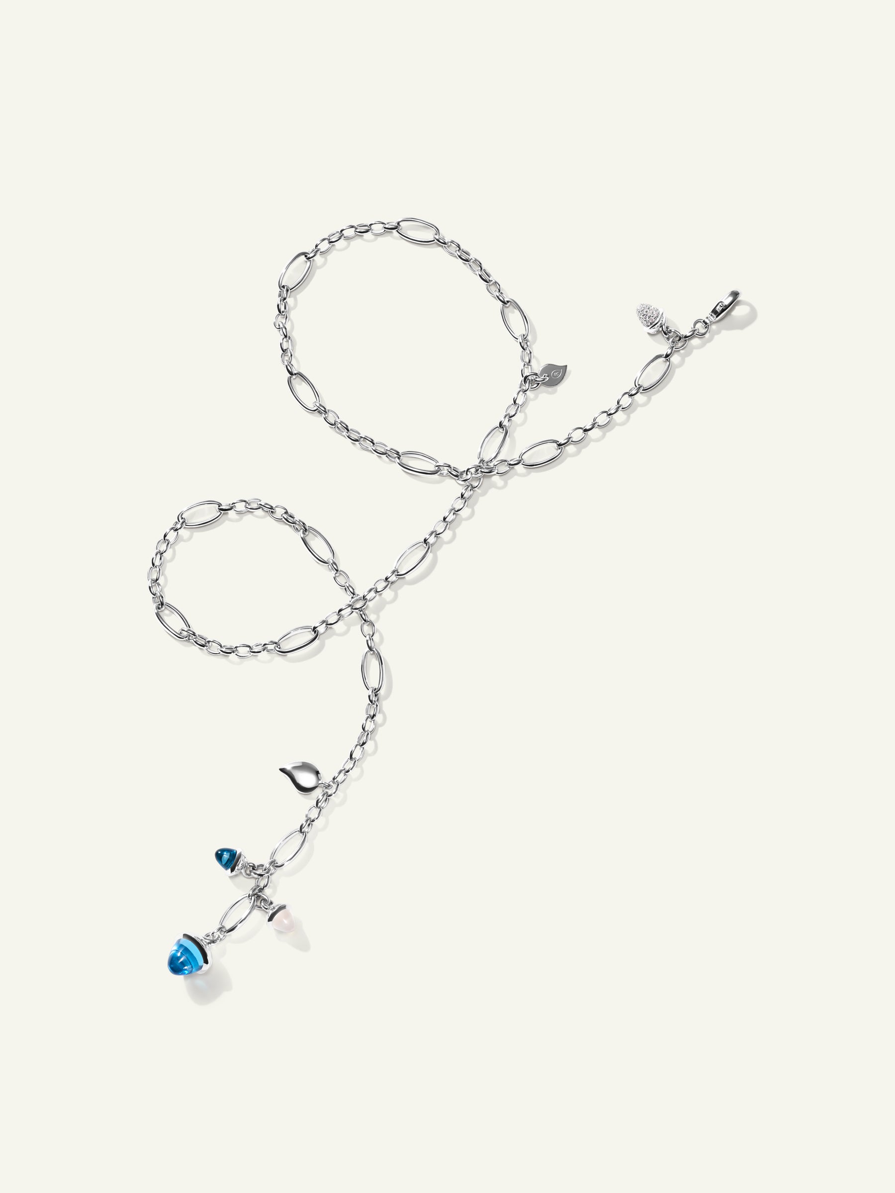 Necklace MIKADO Delicate 51 cm 'Ocean' with Diamond Pavé 'Ocean' with Diamond Pavé
