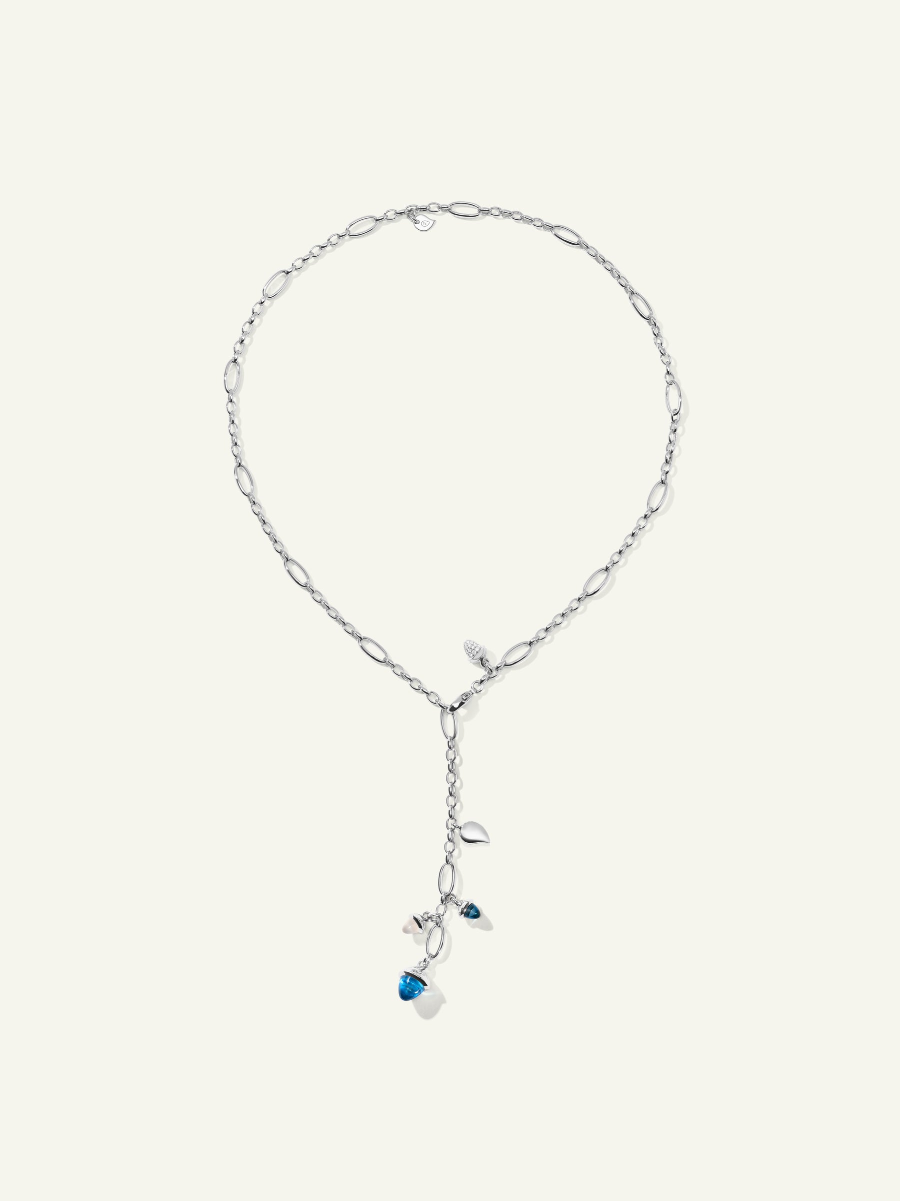 MIKADO Delicate Necklace, 51 cm in 'Ocean' with Diamond Pavé