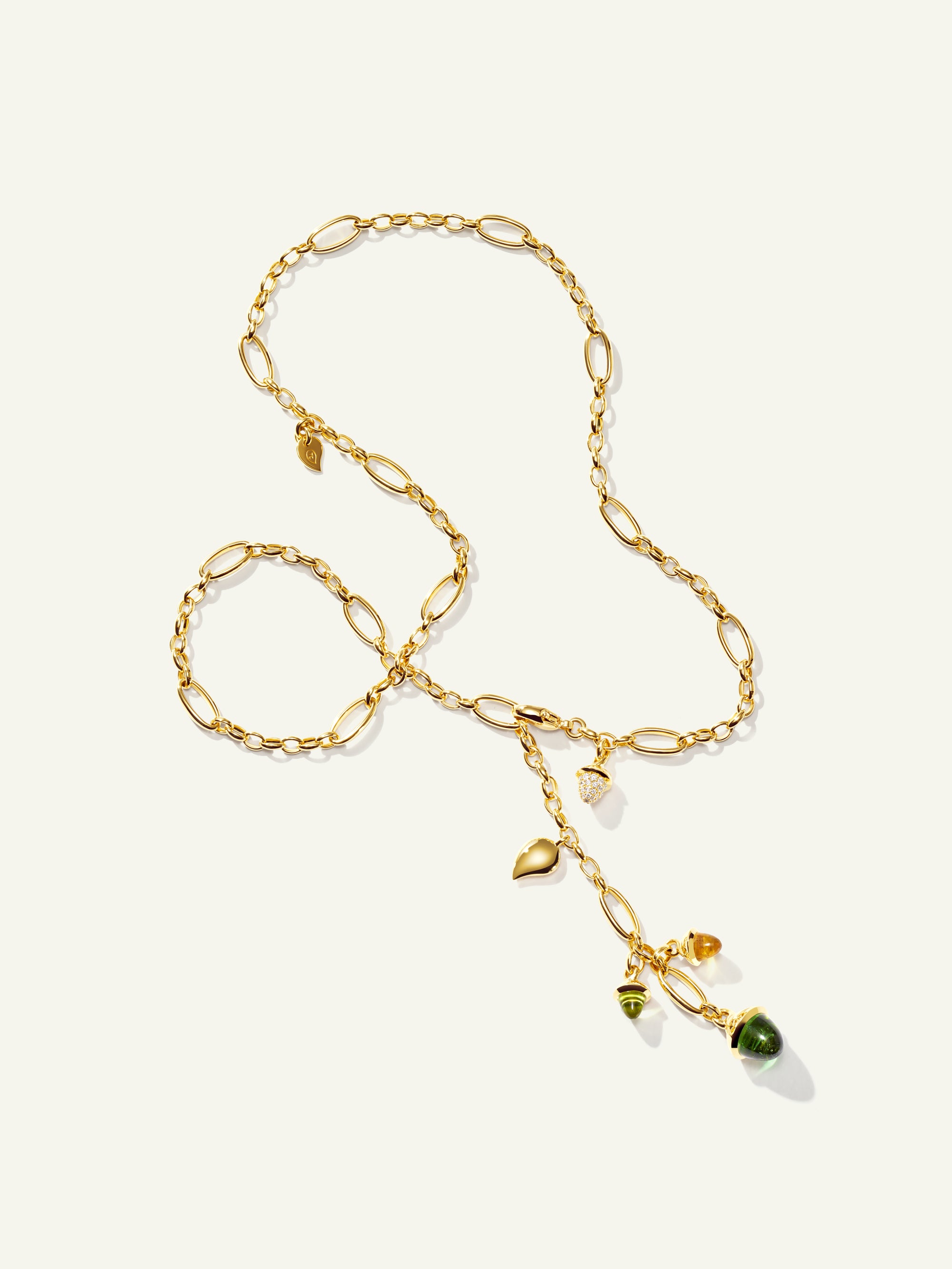 MIKADO Delicate Necklace, 51 cm in 'Rainforest' with Diamond Pavé