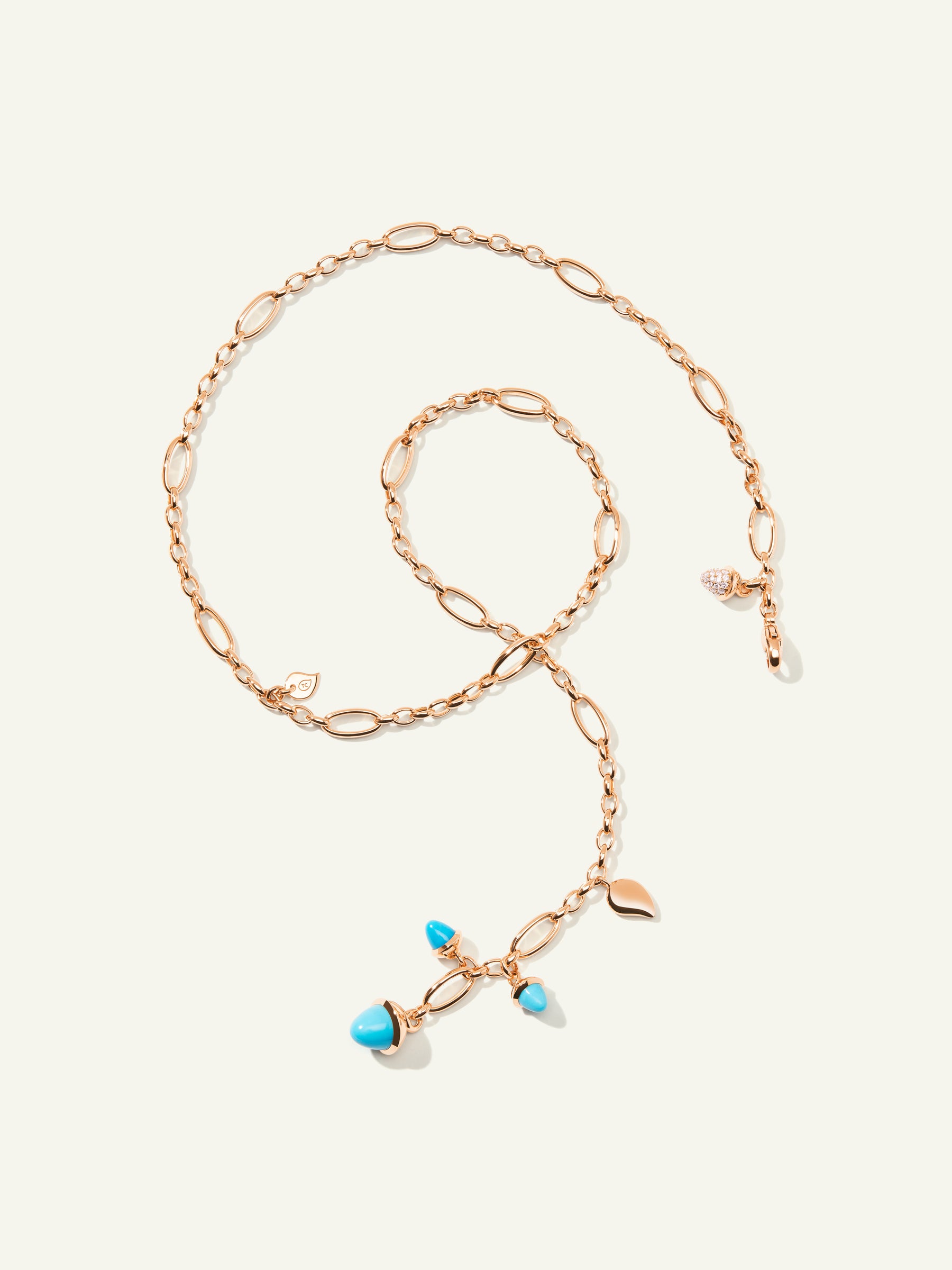Necklace MIKADO Delicate 51 cm 'Turquoise' with Diamond Pavé Türkis mit Diamant Pavé