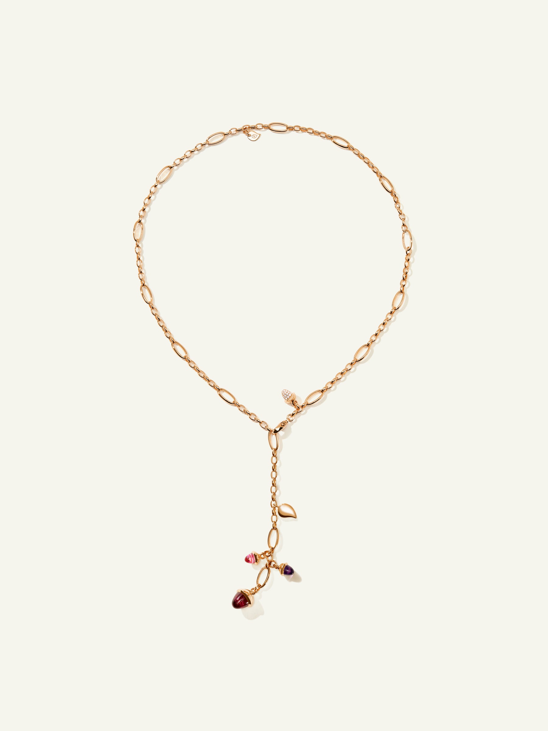 MIKADO Delicate Necklace, 51 cm in 'Wildberry' with Diamond Pavé