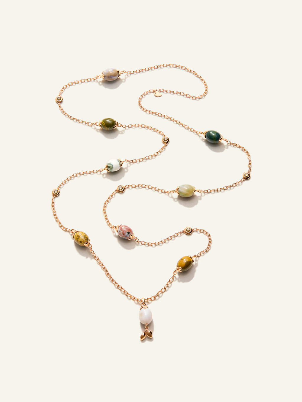 OCEAN JASPER Necklace with Champagne Diamonds