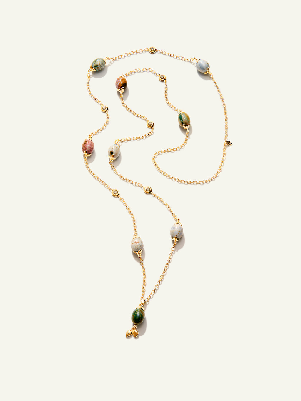 OCEAN JASPER Necklace with Champagne Diamonds