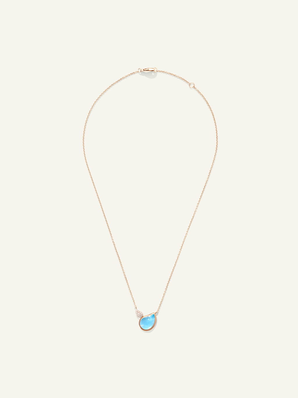 Necklace SIGNATURE 2 Drops Swiss Topaz / Diamond Pavé 