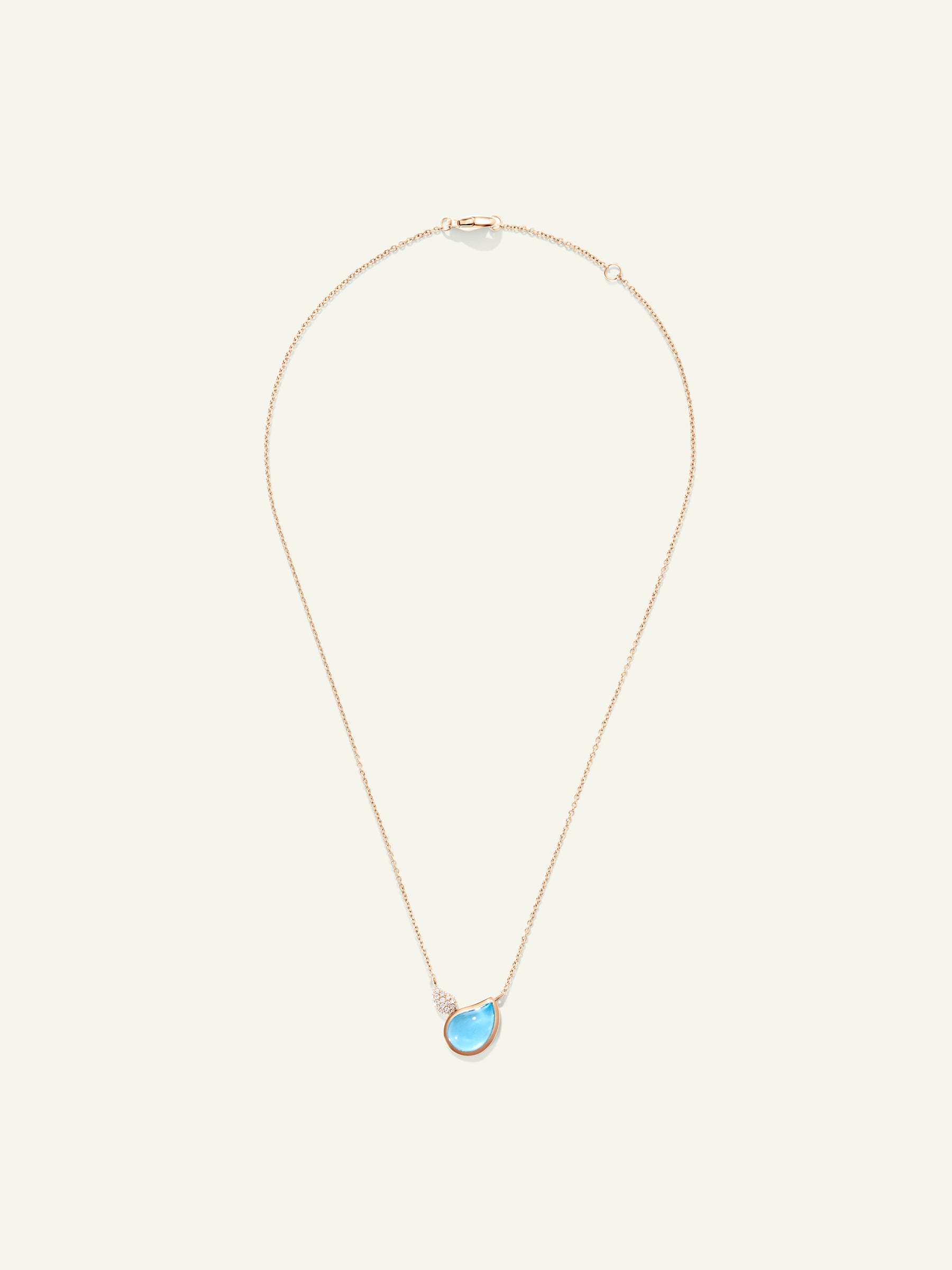 Necklace SIGNATURE 2 Drops Swiss Topaz / Diamond Pavé 