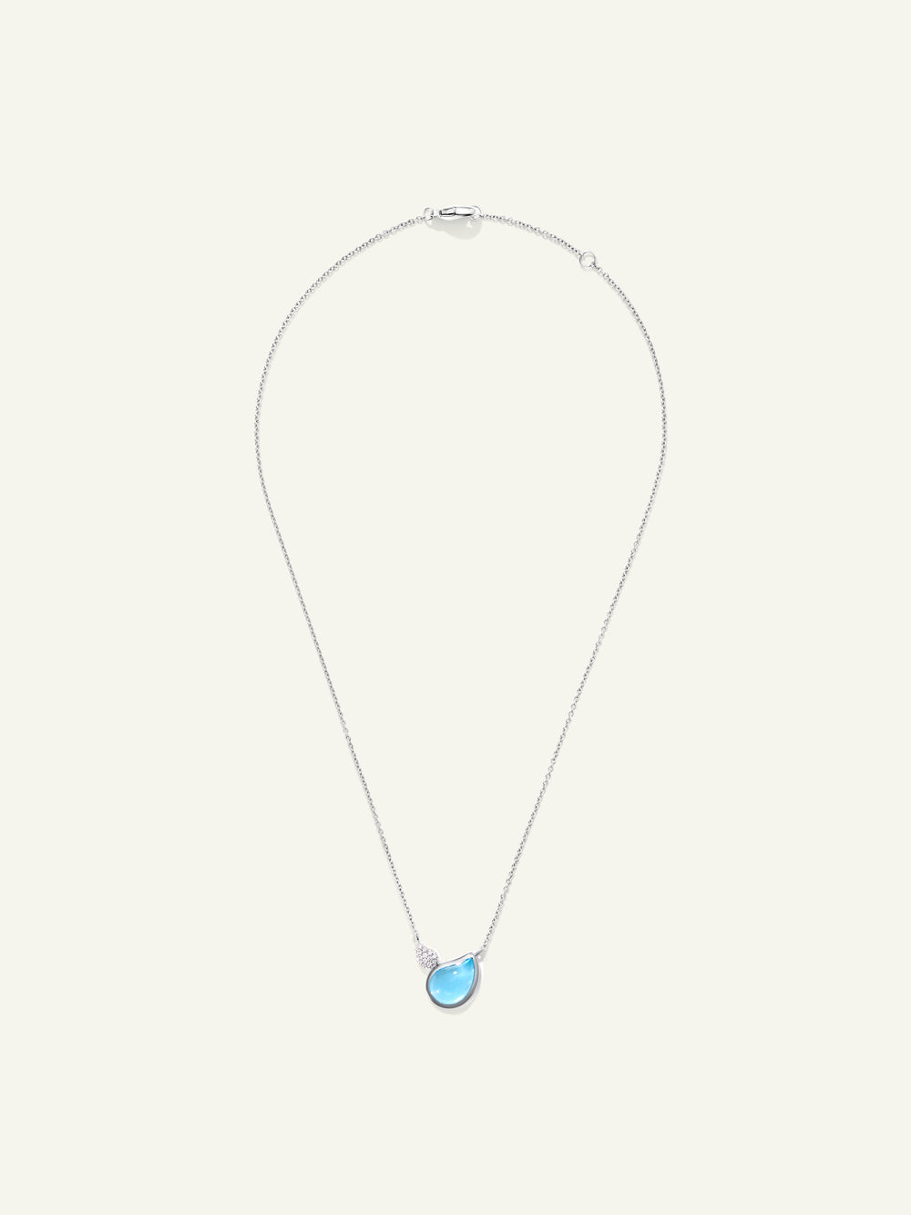 Necklace SIGNATURE 2 Drops Topaz Swiss / Diamond Pavé