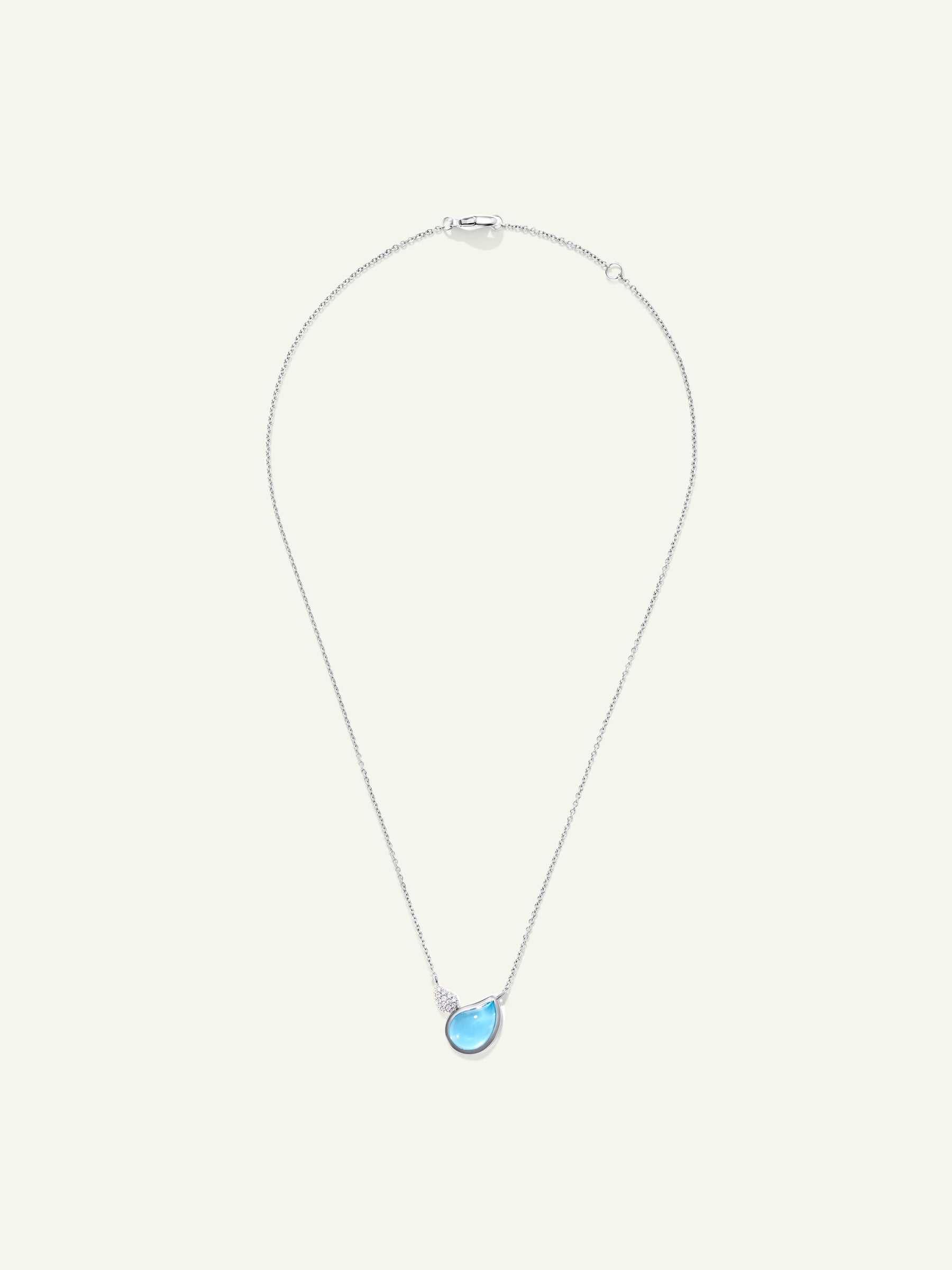 Necklace SIGNATURE 2 Drops Topaz Swiss / Diamond Pavé 