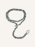 N-Tah-116-p-wg | Necklace Tahitian Pearls round multicolor in 18K White Gold