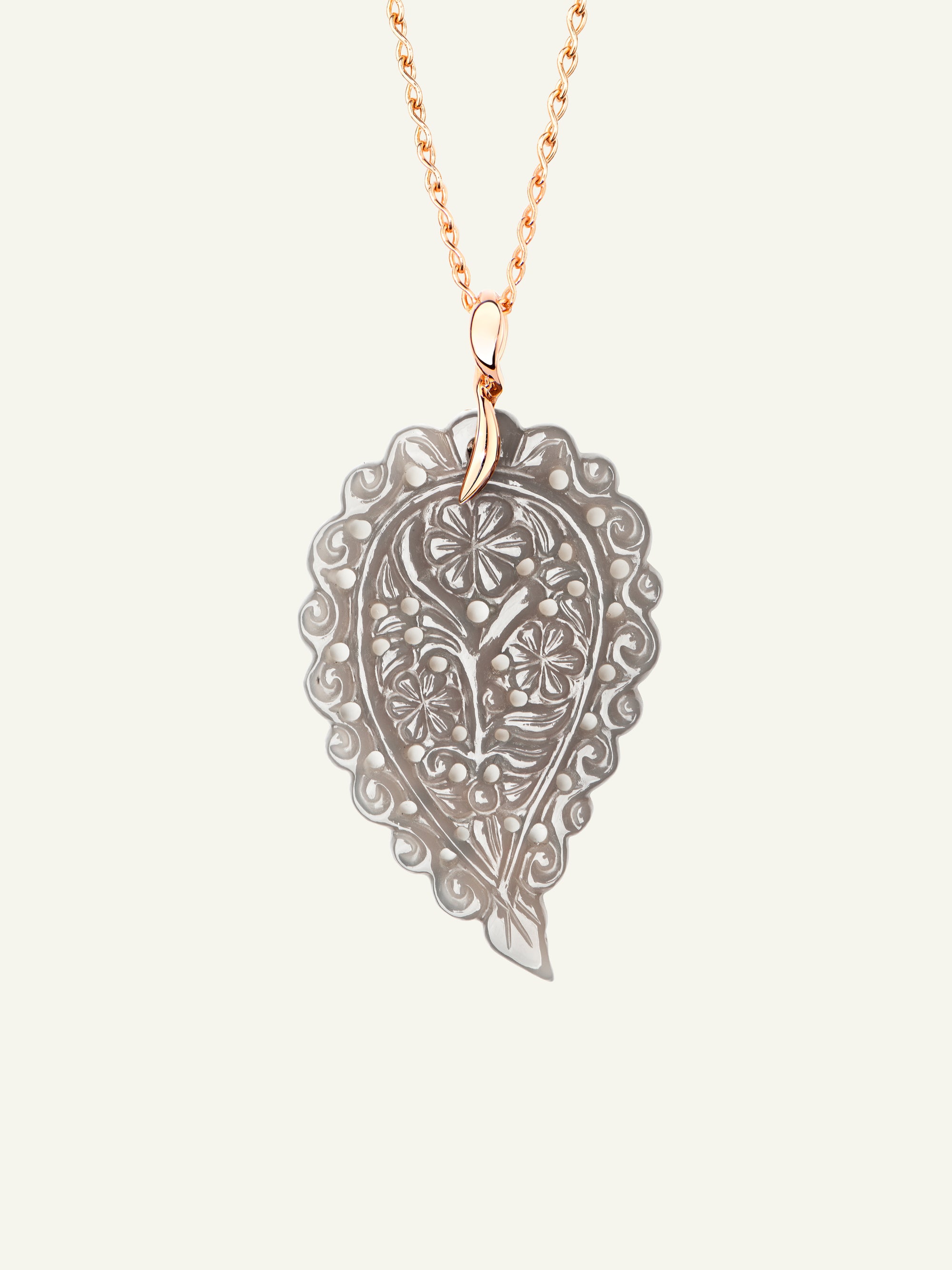 INDIA Large Pendant with Grey Chalcedony