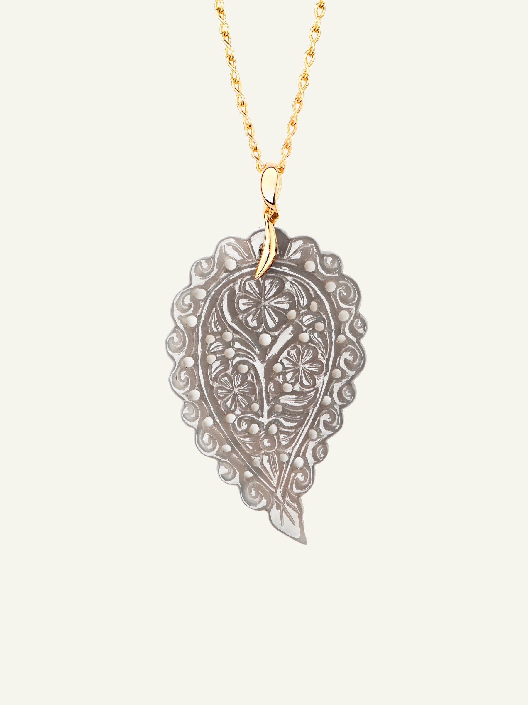 INDIA Large Pendant with Grey Chalcedony