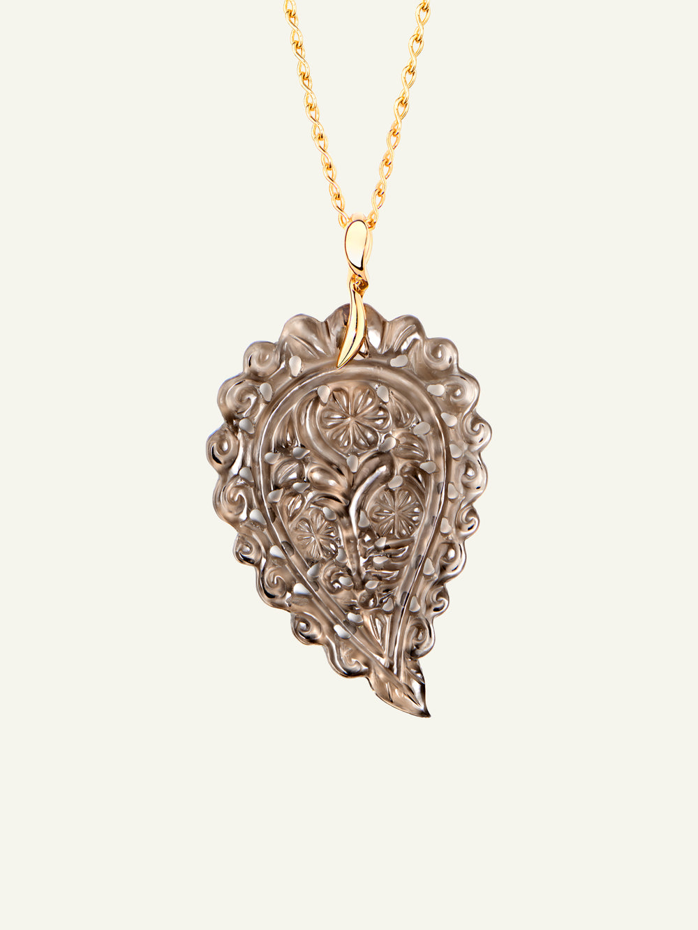 INDIA Large Pendant with Smoky Quartz