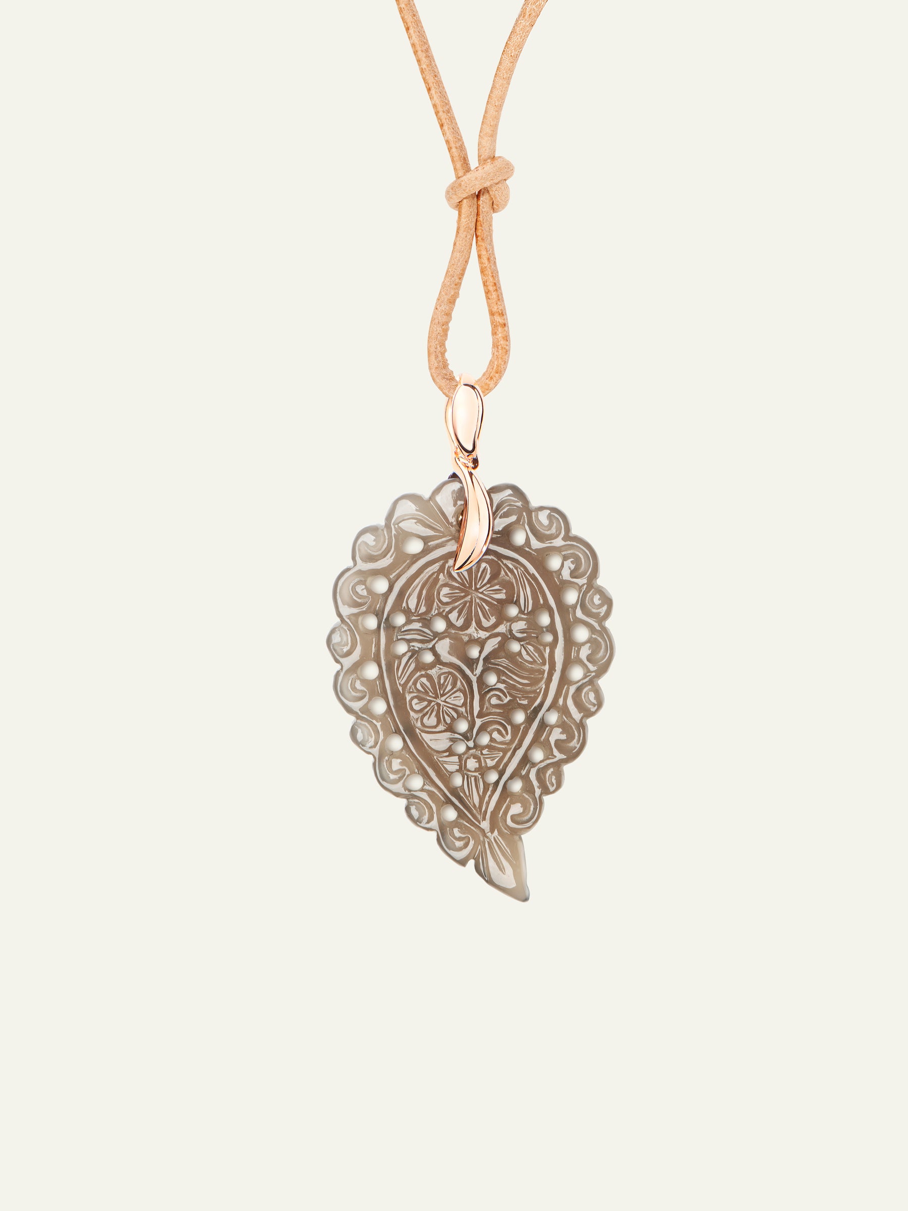 P-IND-m-Gre-rg | Pendant INDIA medium Grey Chalcedony