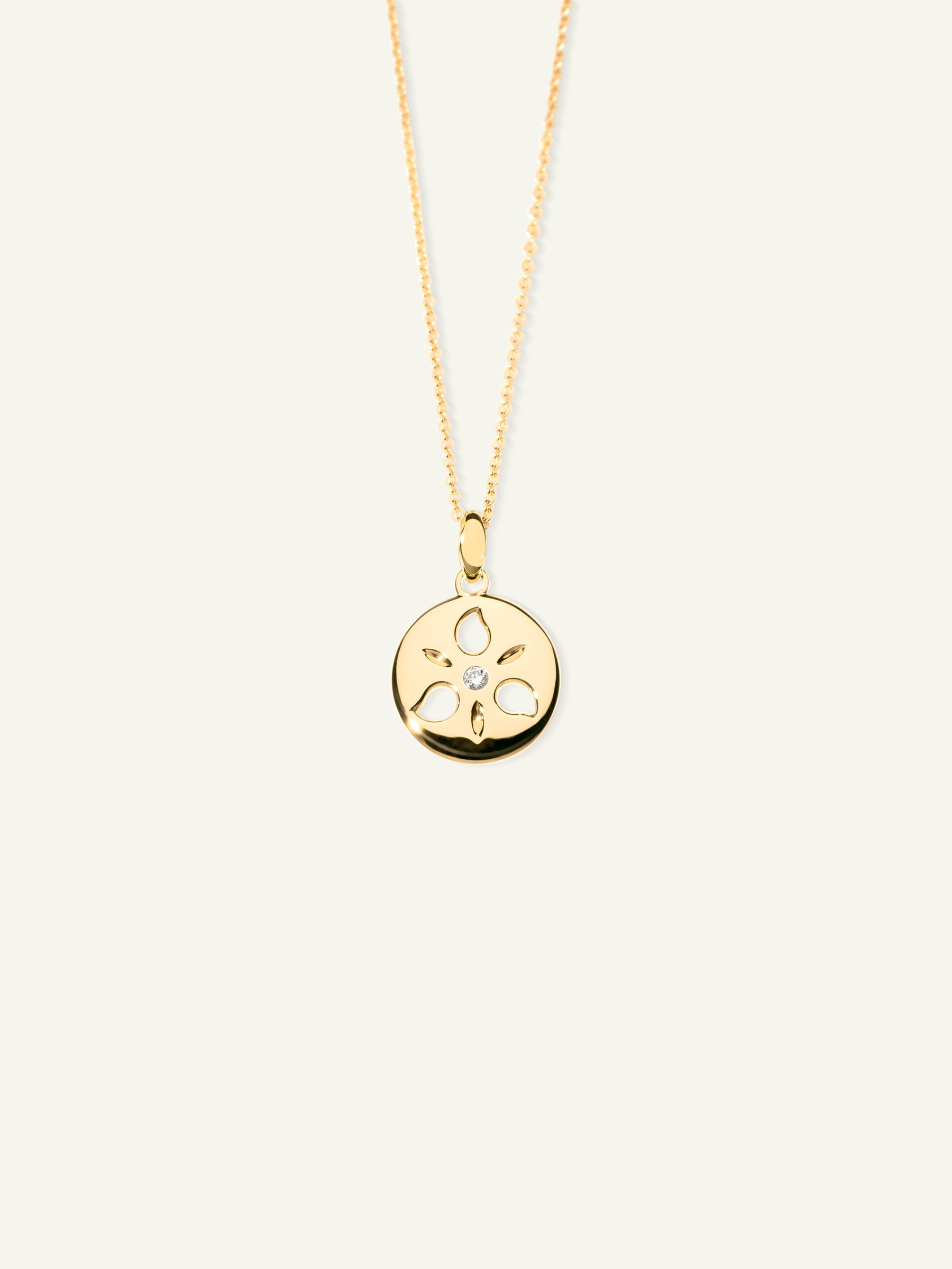 SAND DOLLAR Small Pendant with White Diamonds
