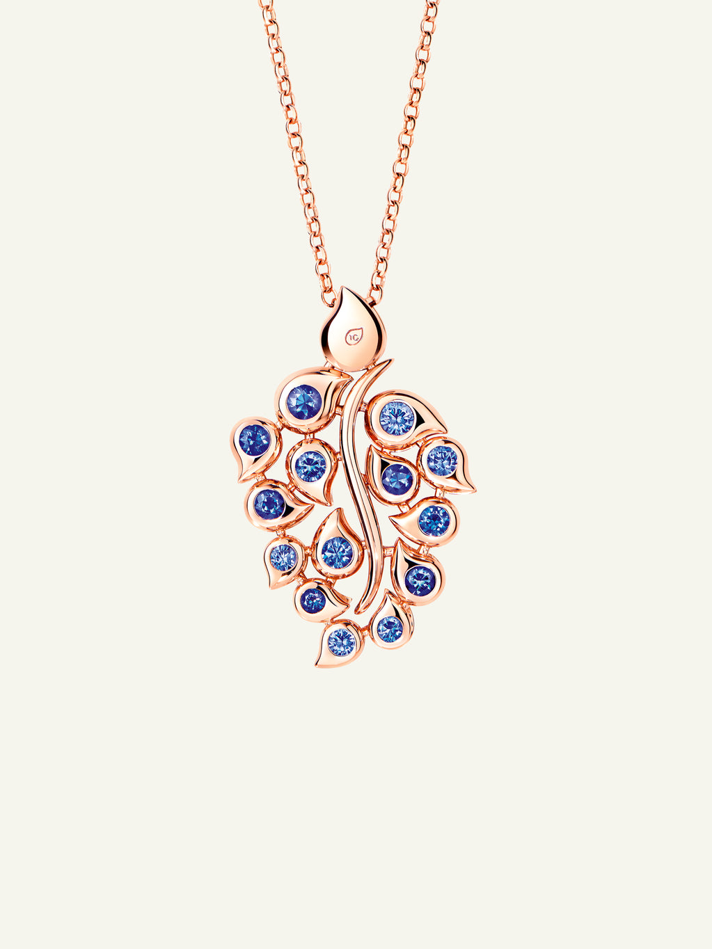 SNOWFLAKES Leaf Pendant in 'Classic' / 'Sky'