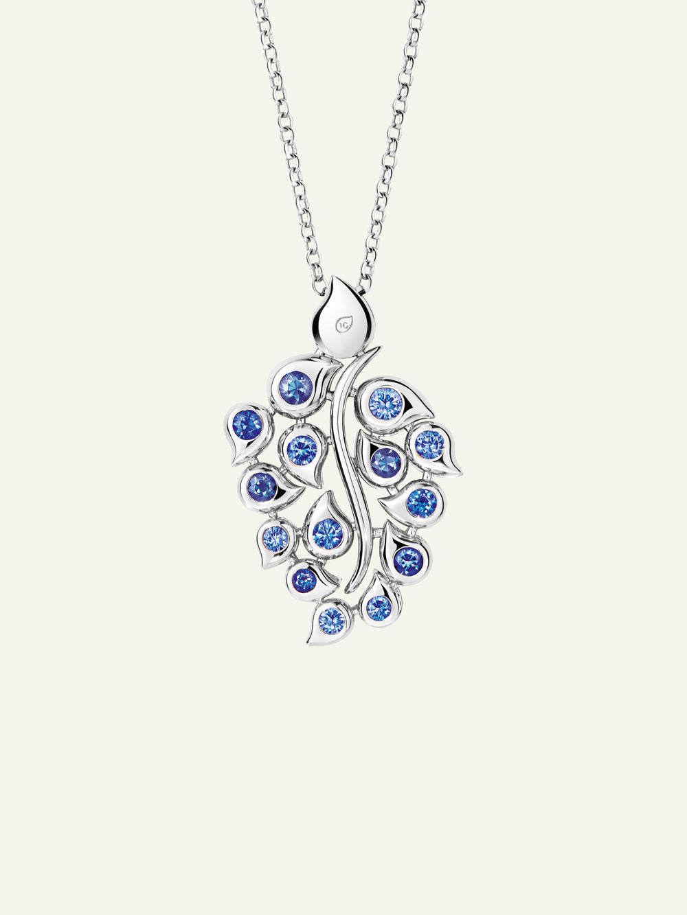 SNOWFLAKES Leaf Pendant in 'Classic' / 'Sky'