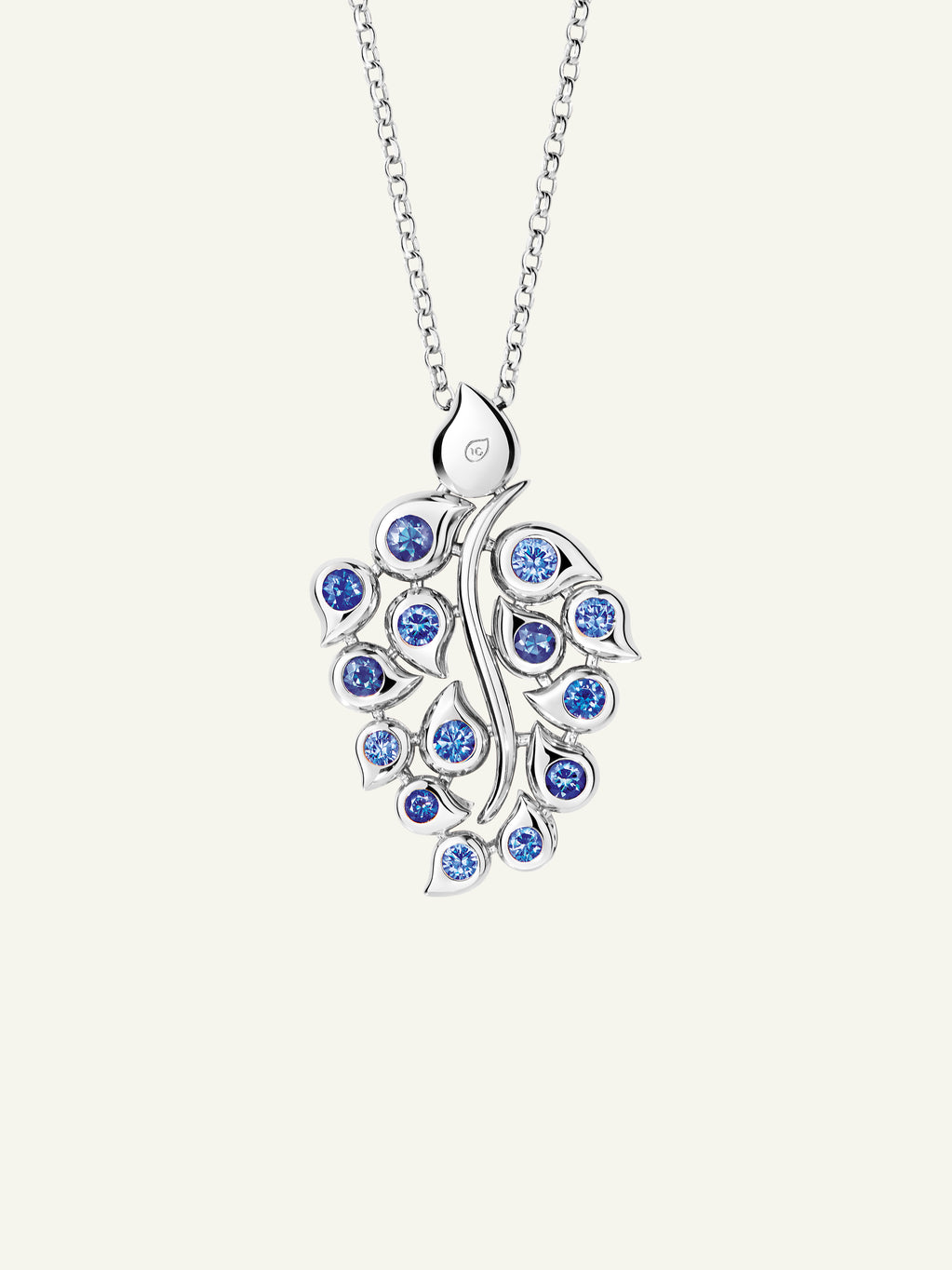 SNOWFLAKES Leaf Pendant in 'Classic' / 'Sky'