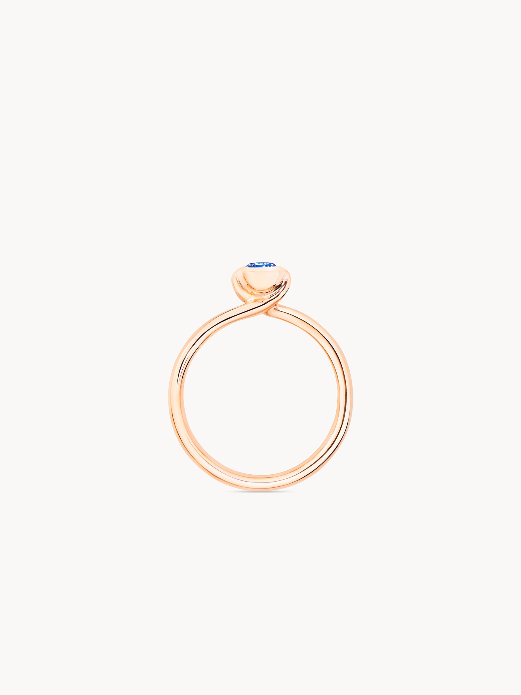 Ring BOUTON Solitaire Sapphire blue blauer Saphir