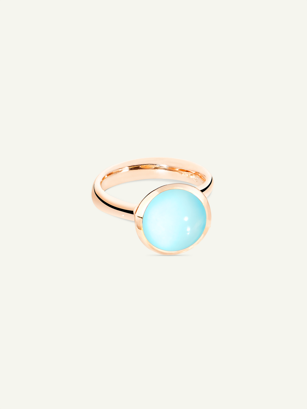 Ring BOUTON large Aqua Chalcedony aqua Chalcedony