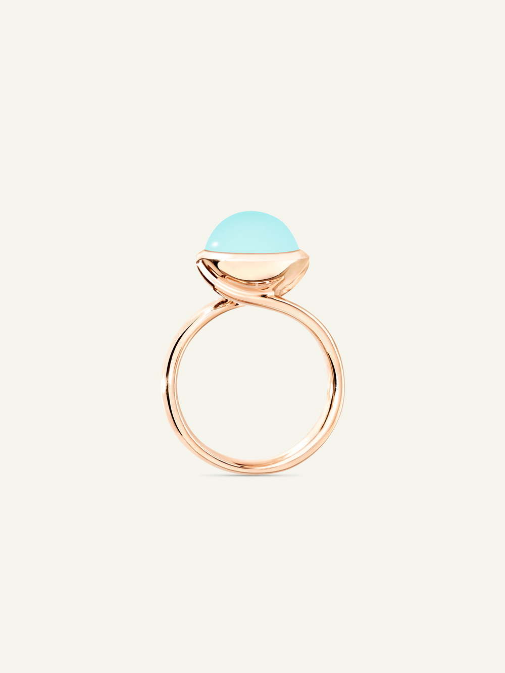 Ring BOUTON large Aqua Chalcedony aqua Chalcedony