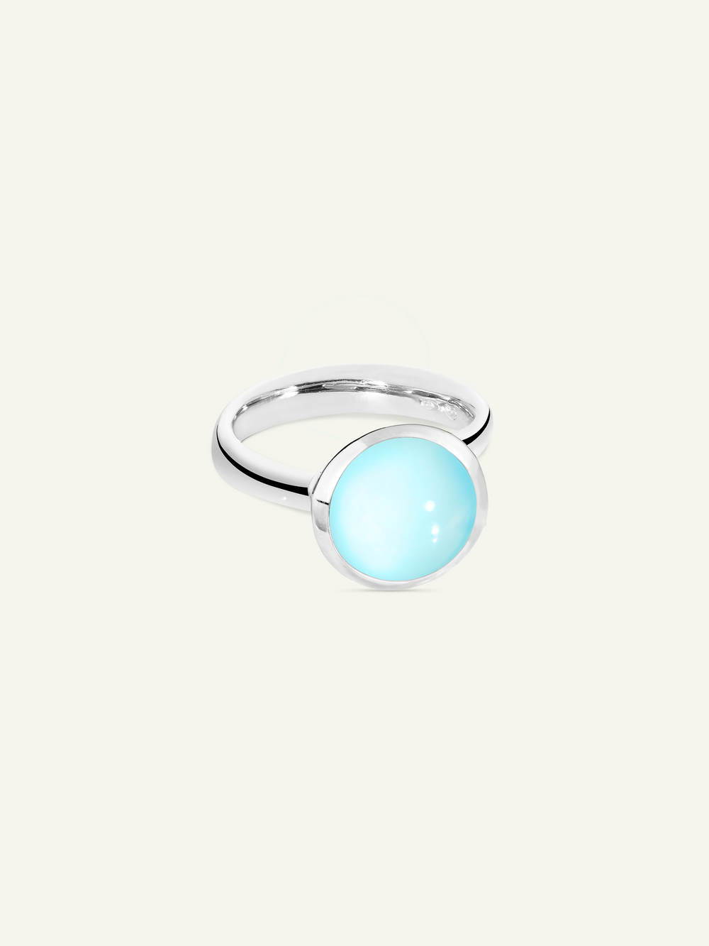 Ring BOUTON large Aqua Chalcedony aqua Chalcedony