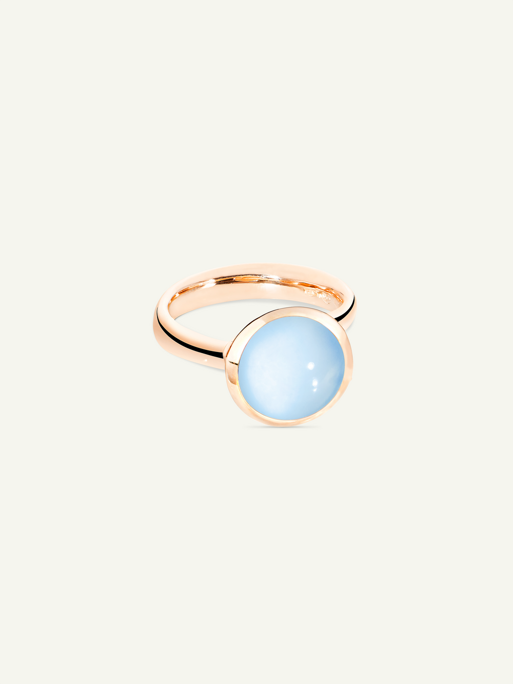 Ring BOUTON large Chalcedony blue blue Chalcedony