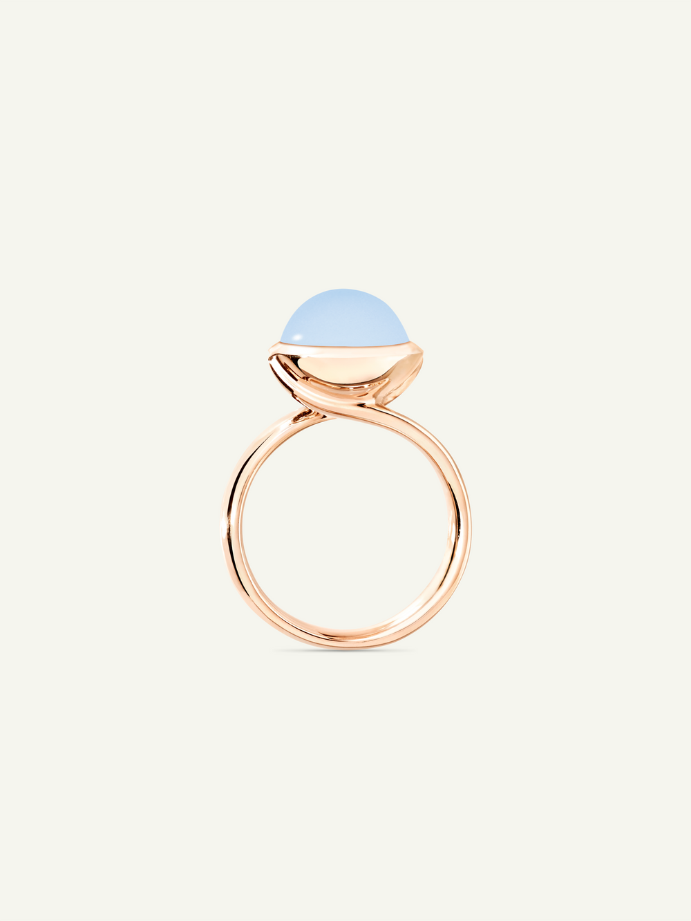 Ring BOUTON large Chalcedony blue blue Chalcedony