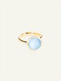 Ring BOUTON large Chalcedony blue