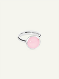 BOUTON Large Ring with Pink Chalcedony
