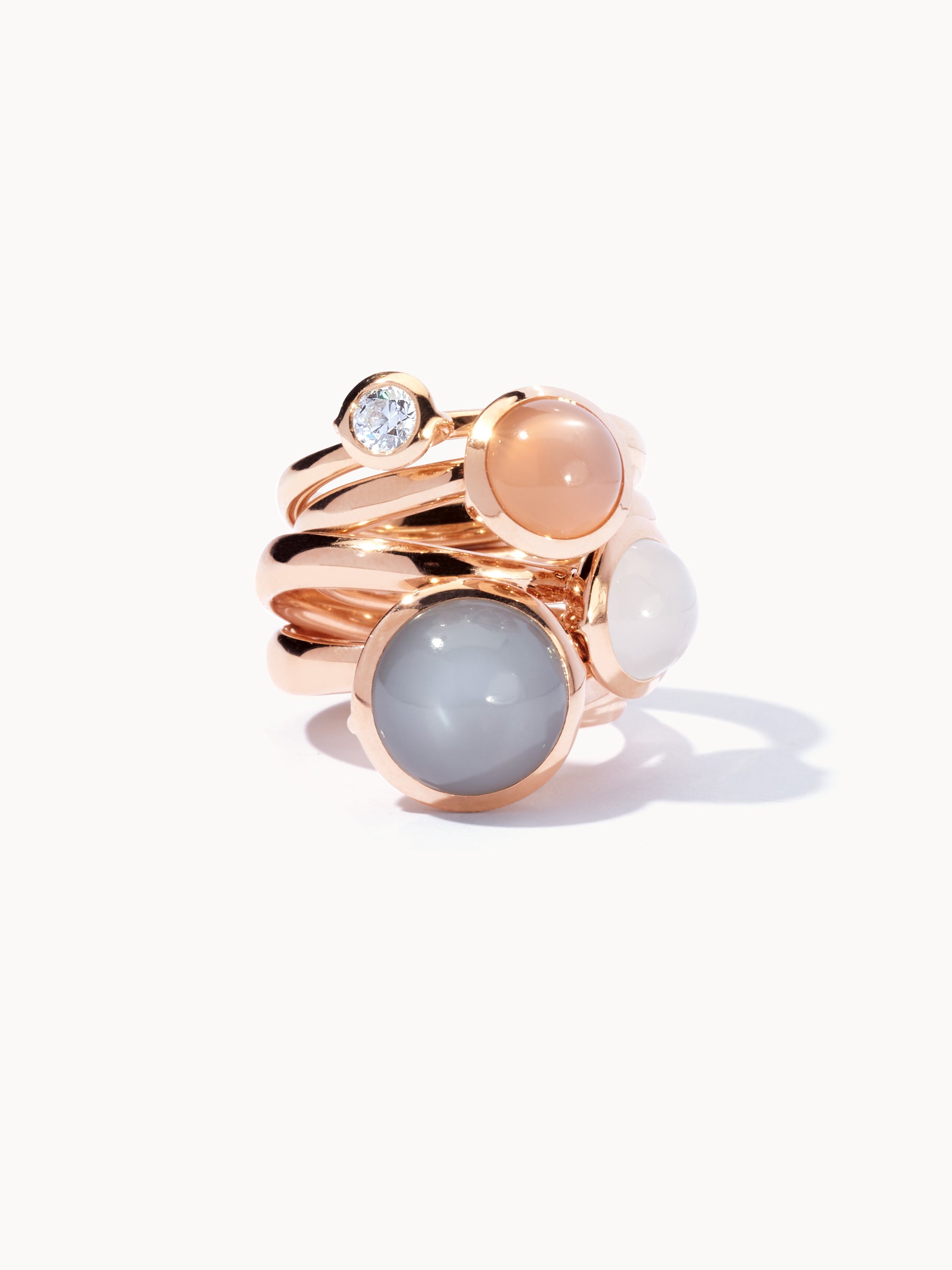 BOUTON Large Ring with Grey Moonstone