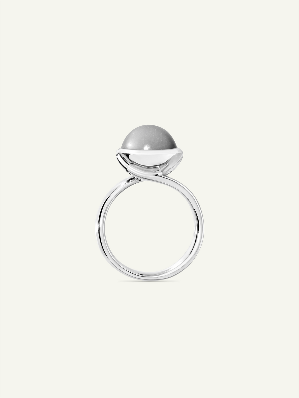 Ring BOUTON large Moonstone grey grey Moonstone