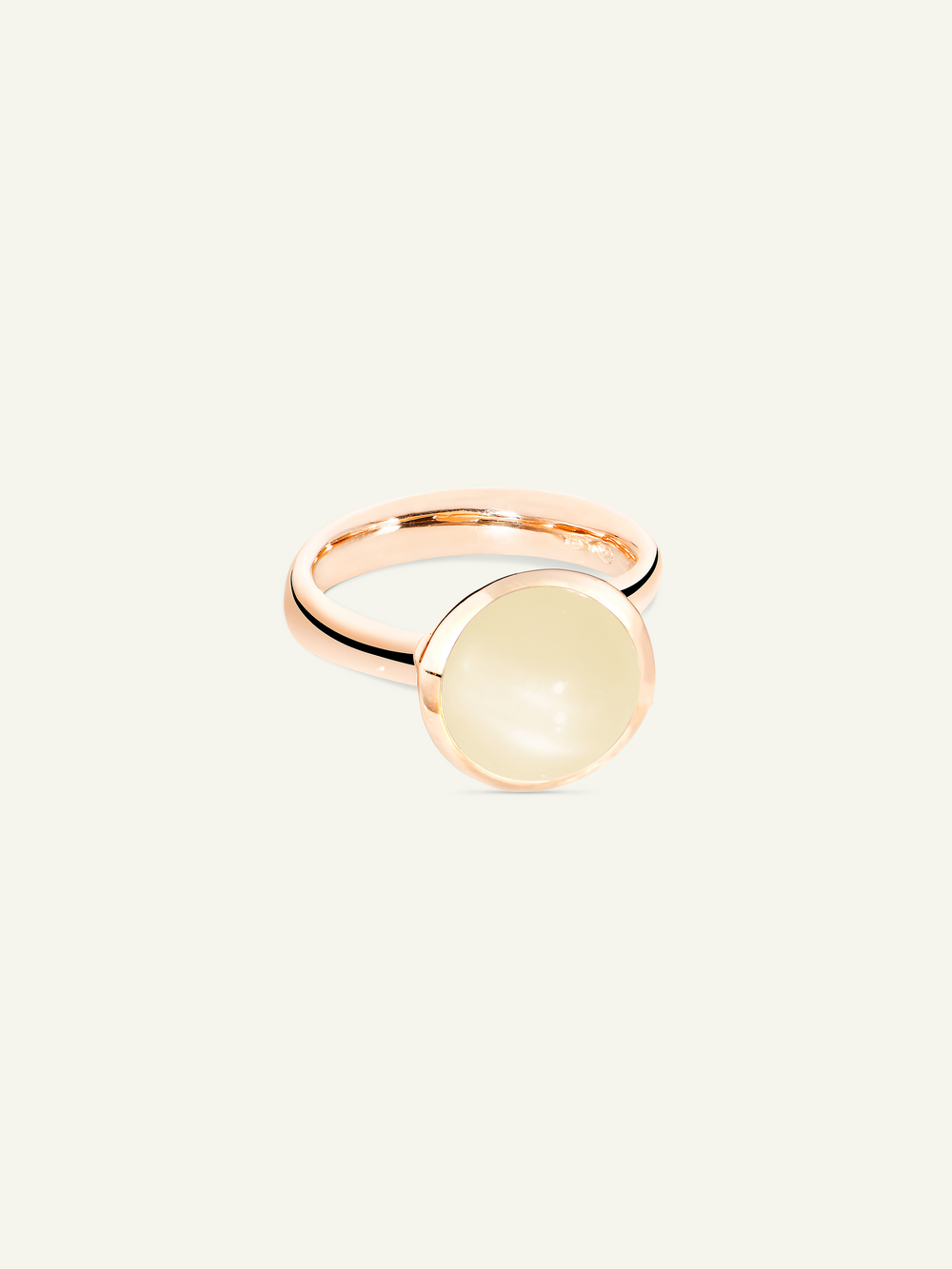Ring BOUTON large Moonstone sand/white sand Moonstone