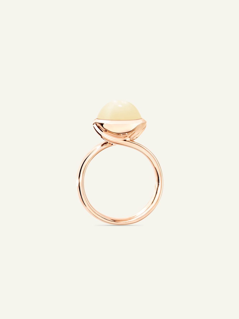 Ring BOUTON large Moonstone sand/white sand Moonstone