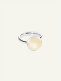 Ring BOUTON large Moonstone sand/white