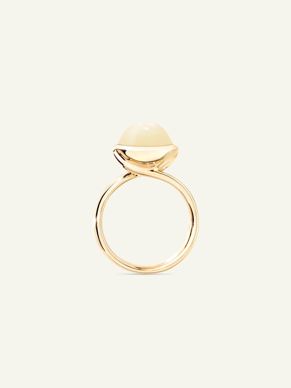 Ring BOUTON large Moonstone sand/white sand Moonstone