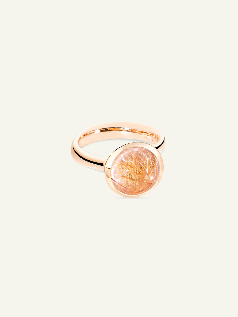 Ring BOUTON large rutilated Quartz red Rutilated Quartz