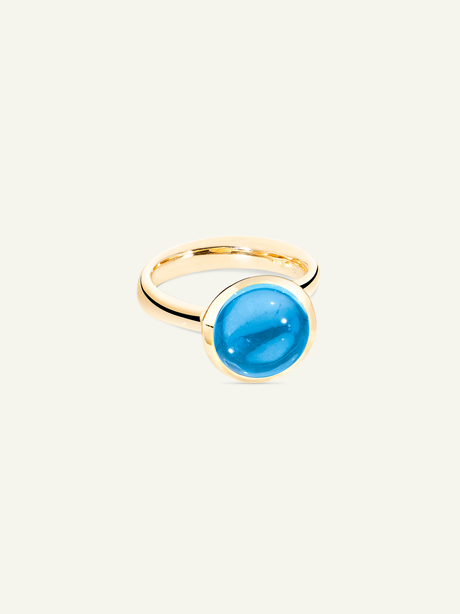 BOUTON Large Ring with Swiss Topaz