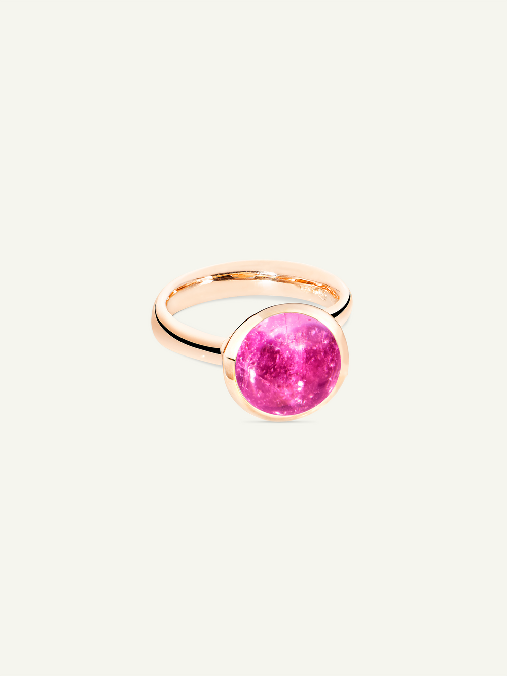 Ring BOUTON large Tourmaline rose rose Tourmaline
