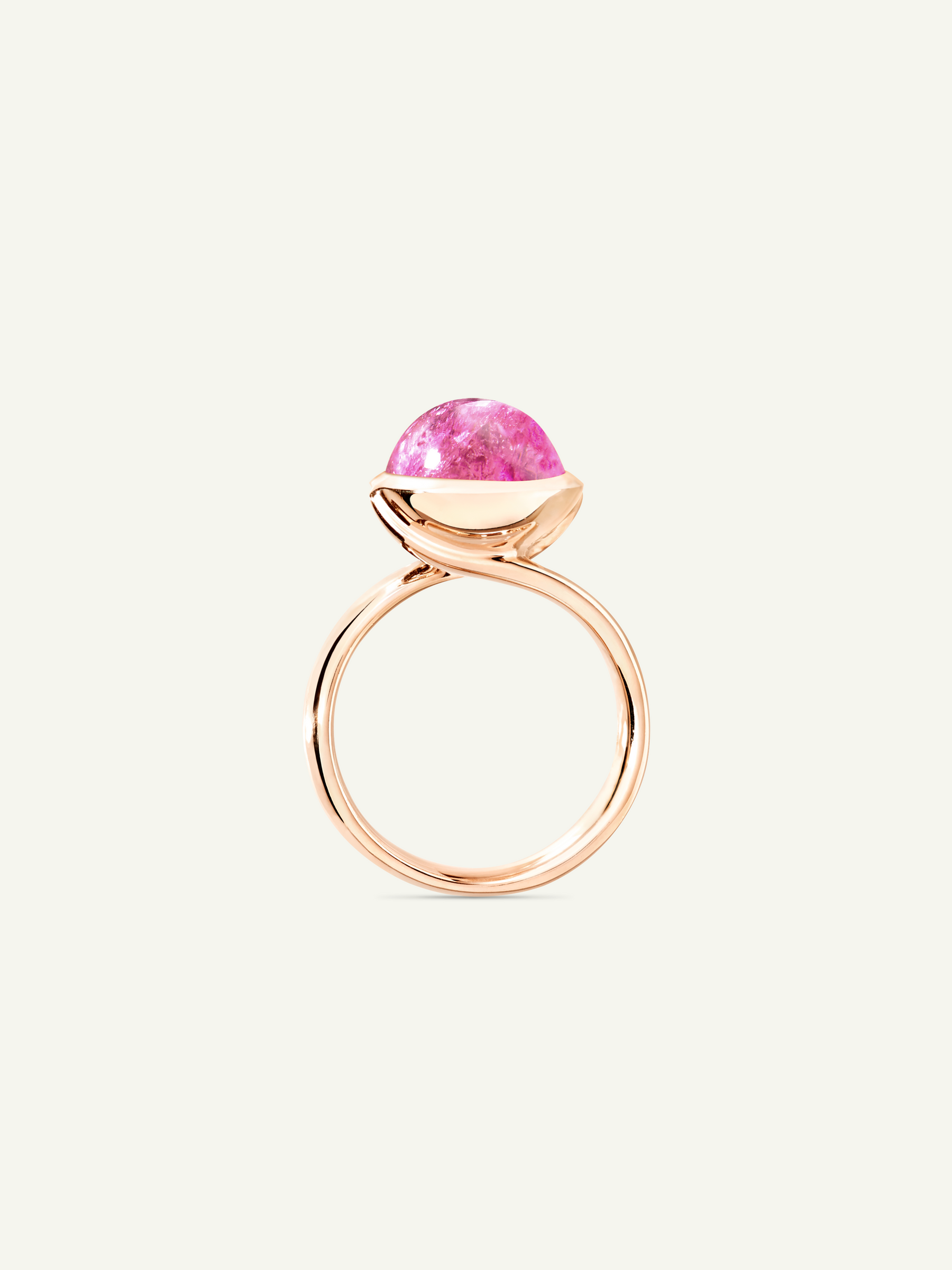 BOUTON Large Ring with Rose Tourmaline