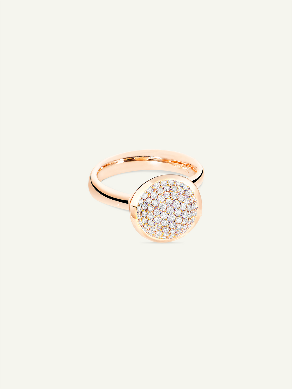 Ring BOUTON large Diamond Pavé 18K rose gold