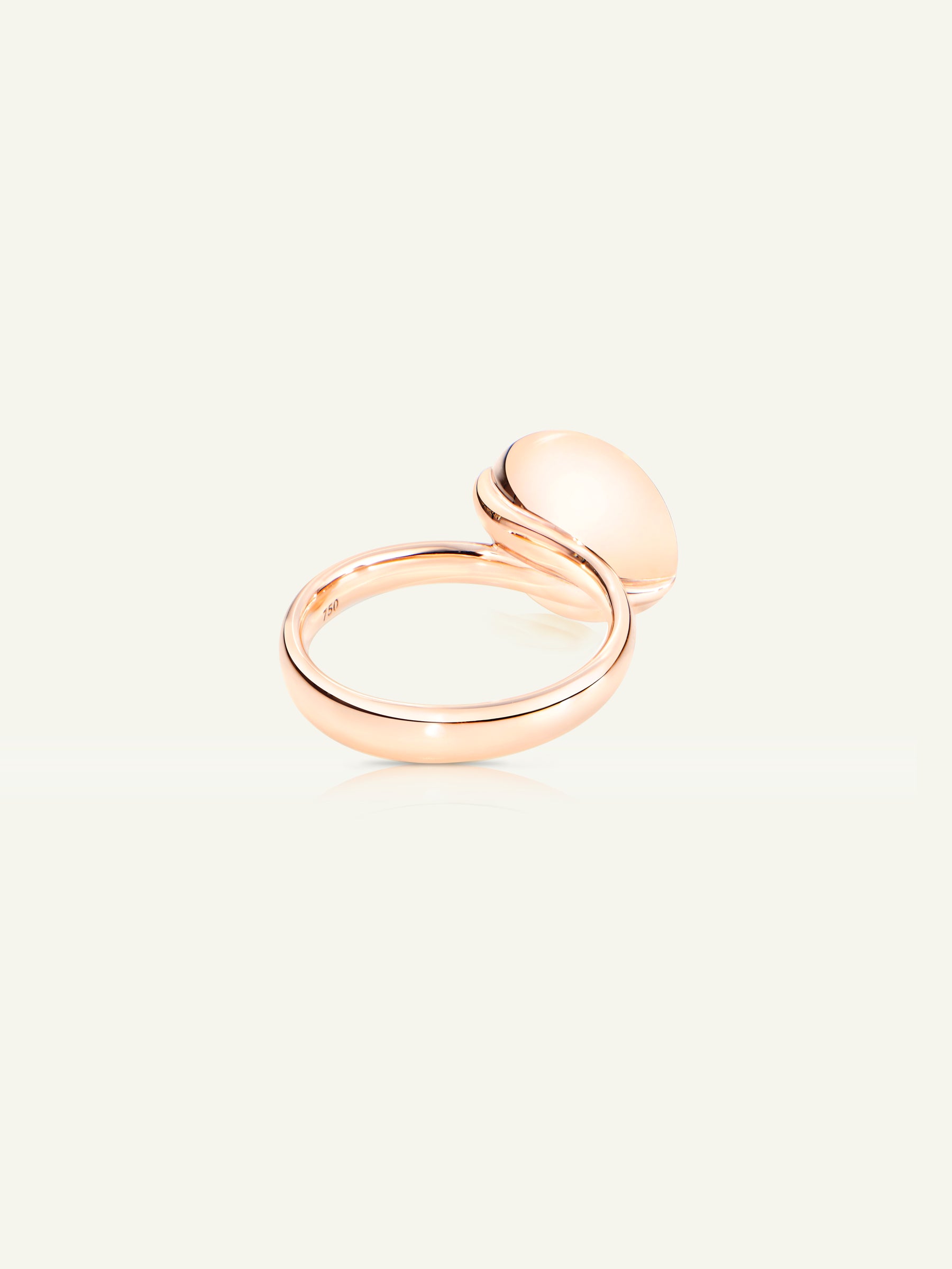 Ring BOUTON large Diamond Pavé 18K rose gold