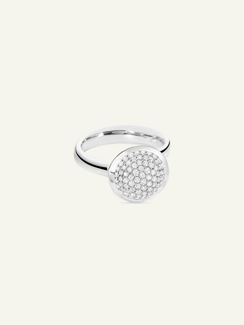 Ring BOUTON large Diamond Pavé 18K white gold