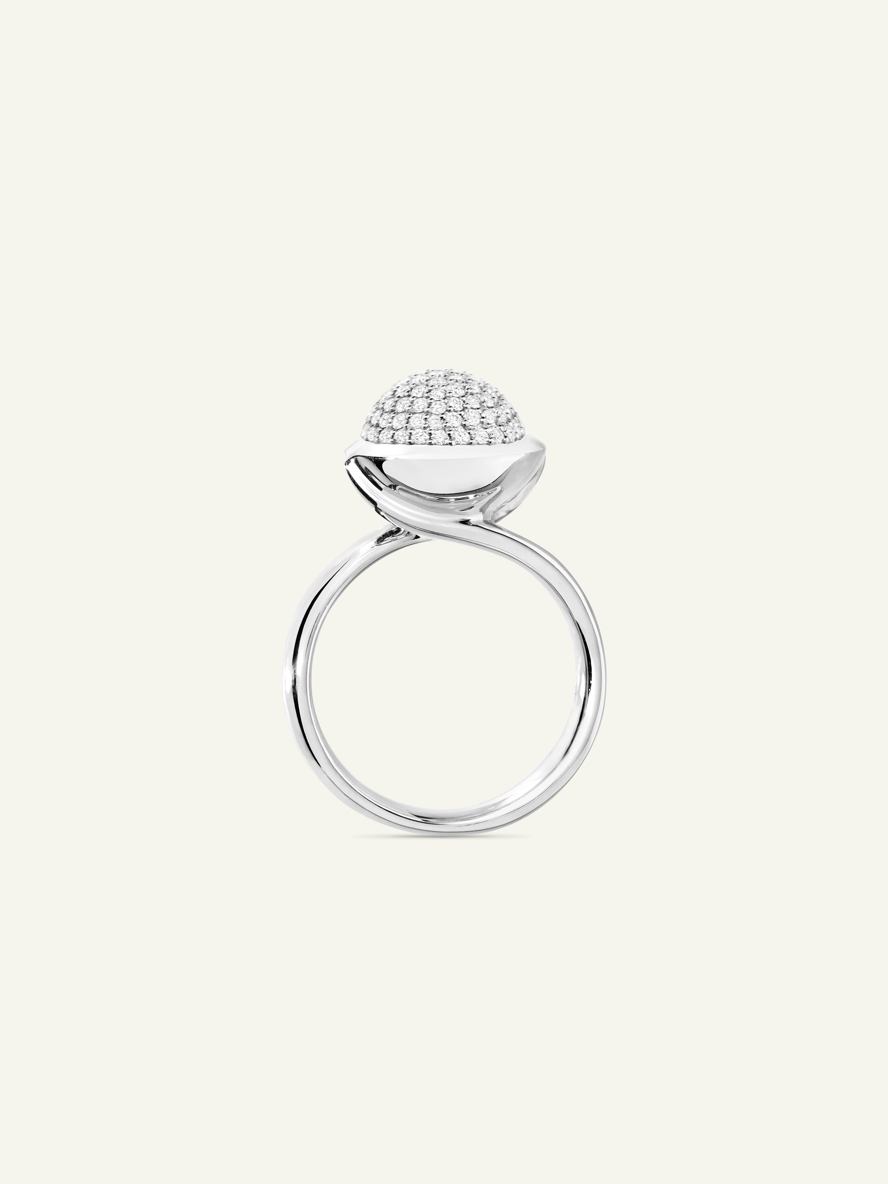Ring BOUTON large Diamond Pavé 18K Weißgold