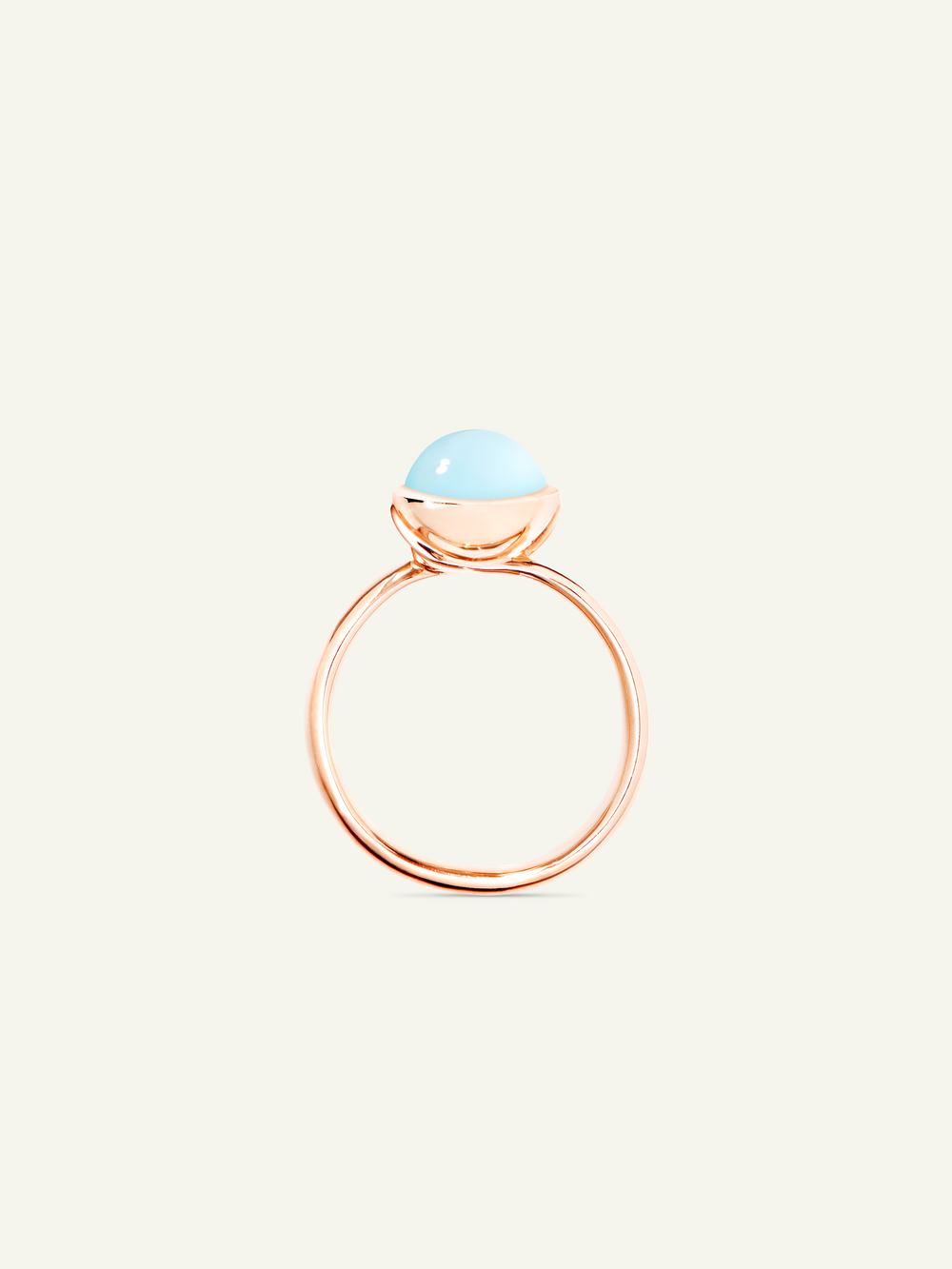 Ring BOUTON small Aqua Chalcedony aqua Chalcedony