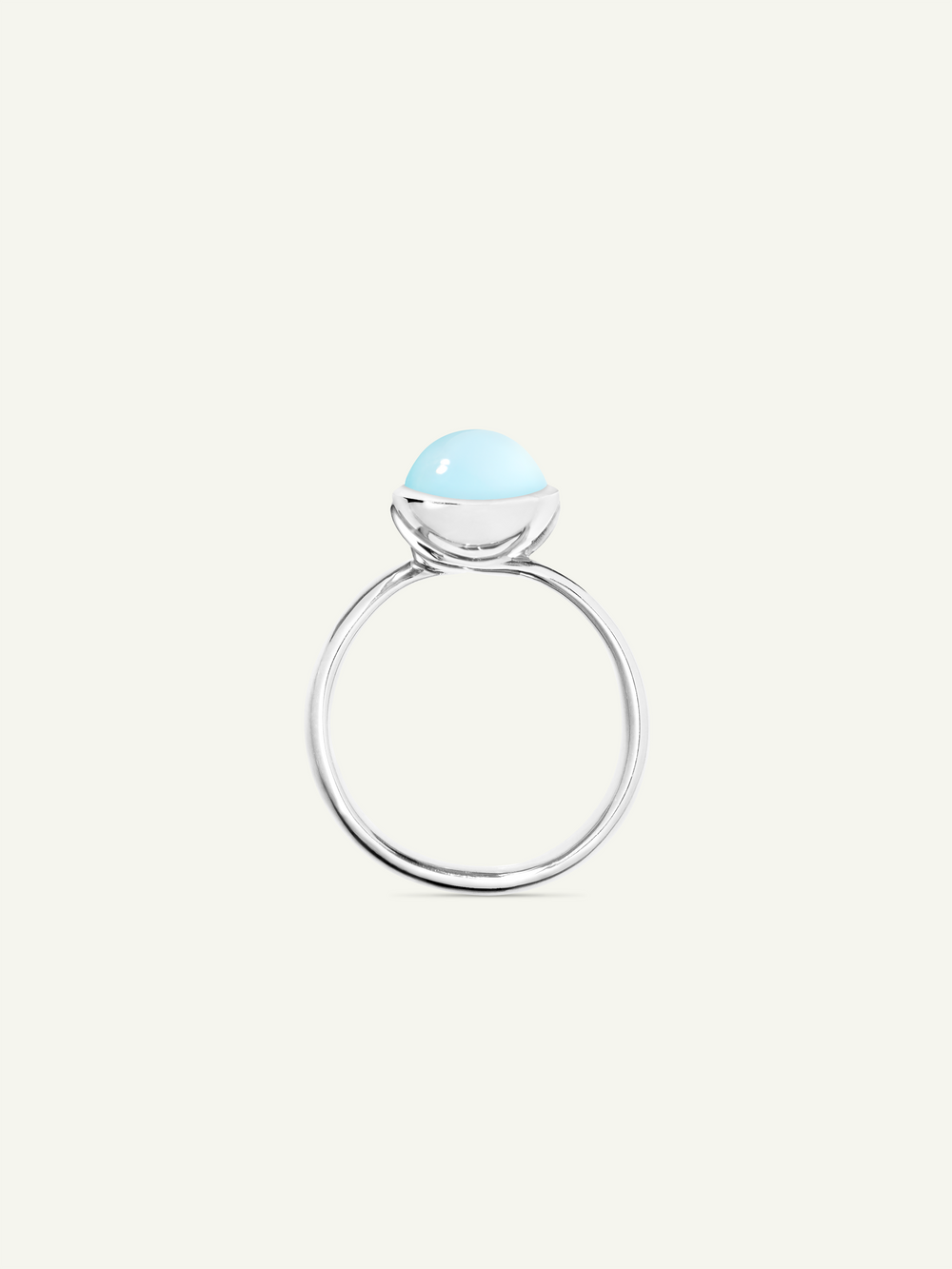 Ring BOUTON small Aqua Chalcedony aqua Chalcedony