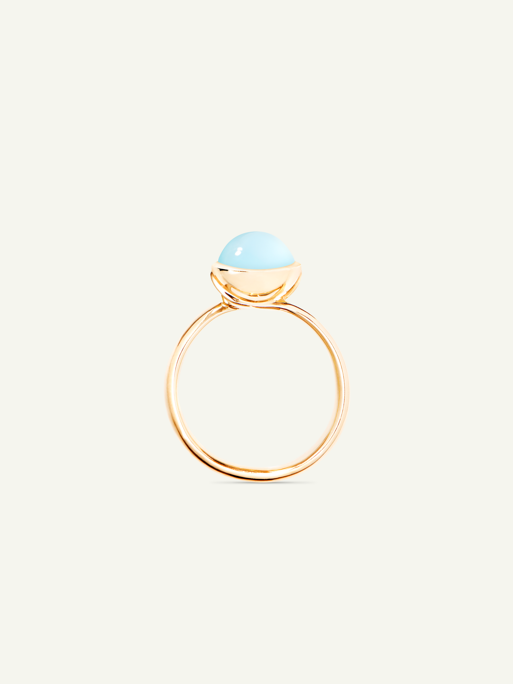 Ring BOUTON small Aqua Chalcedony