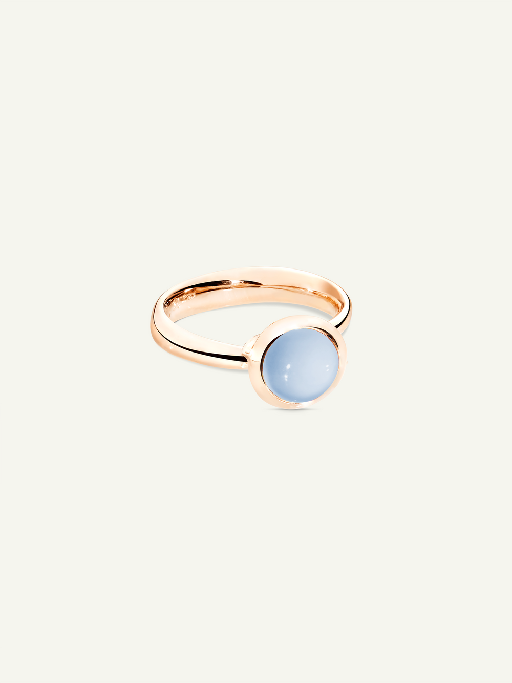 Ring BOUTON small Chalcedony blue blue Chalcedony