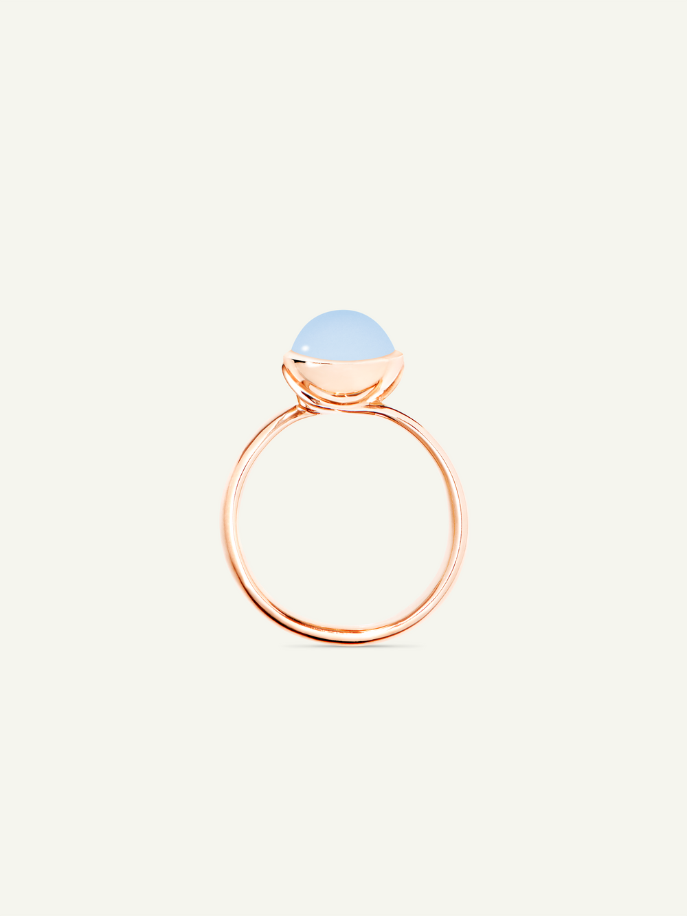 Ring BOUTON small Chalcedony blue blue Chalcedony