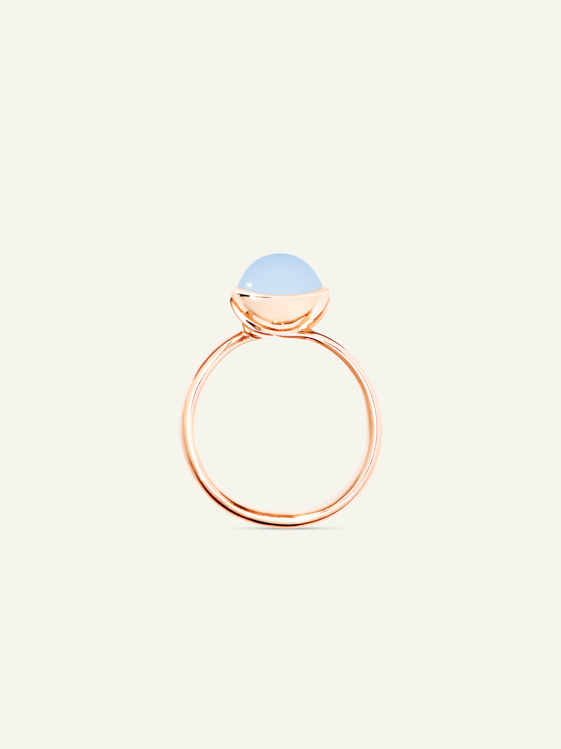 BOUTON Small Ring with Blue Chalcedony