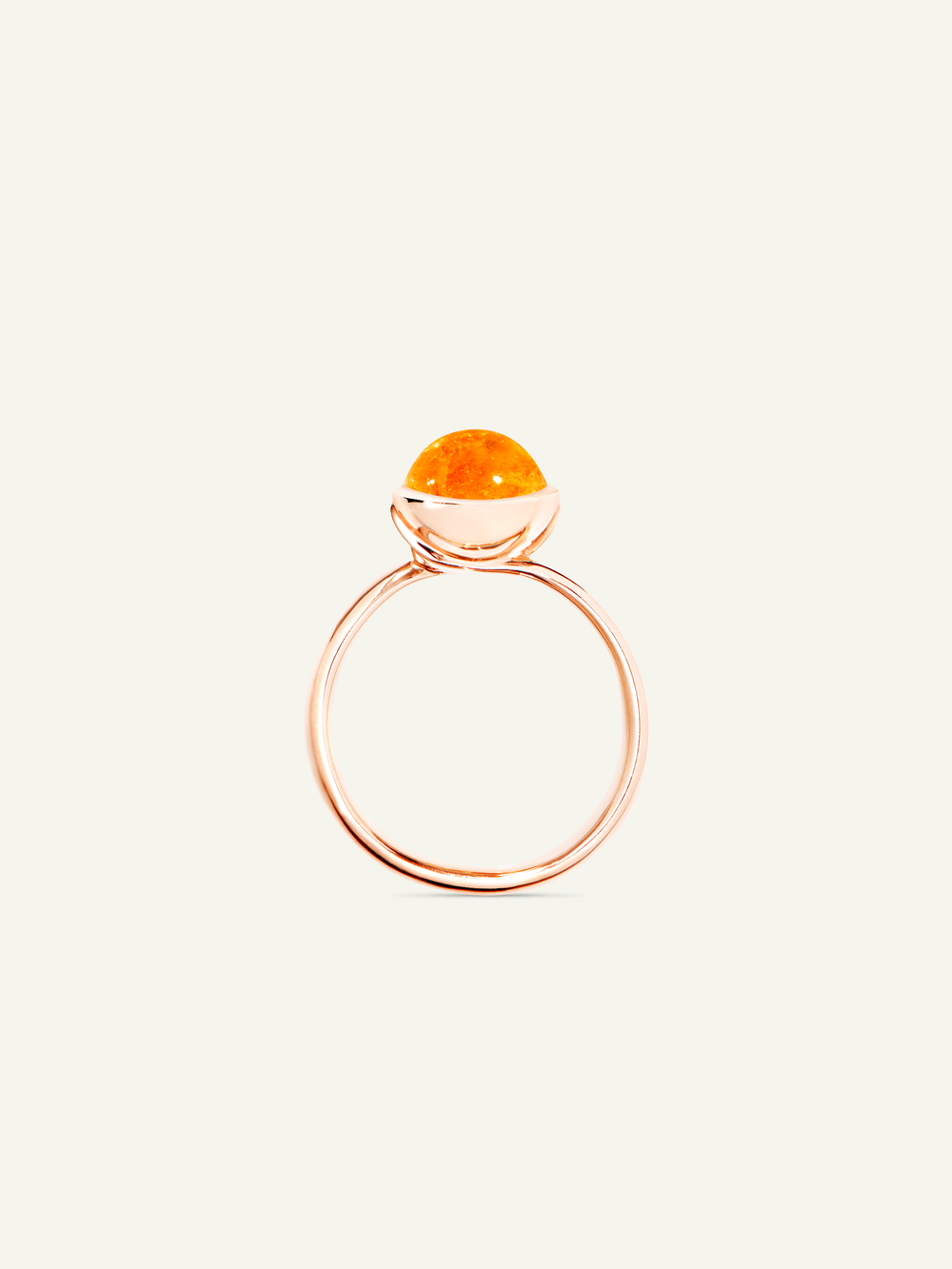 Ring BOUTON small Mandarin Garnet Mandarin Garnet